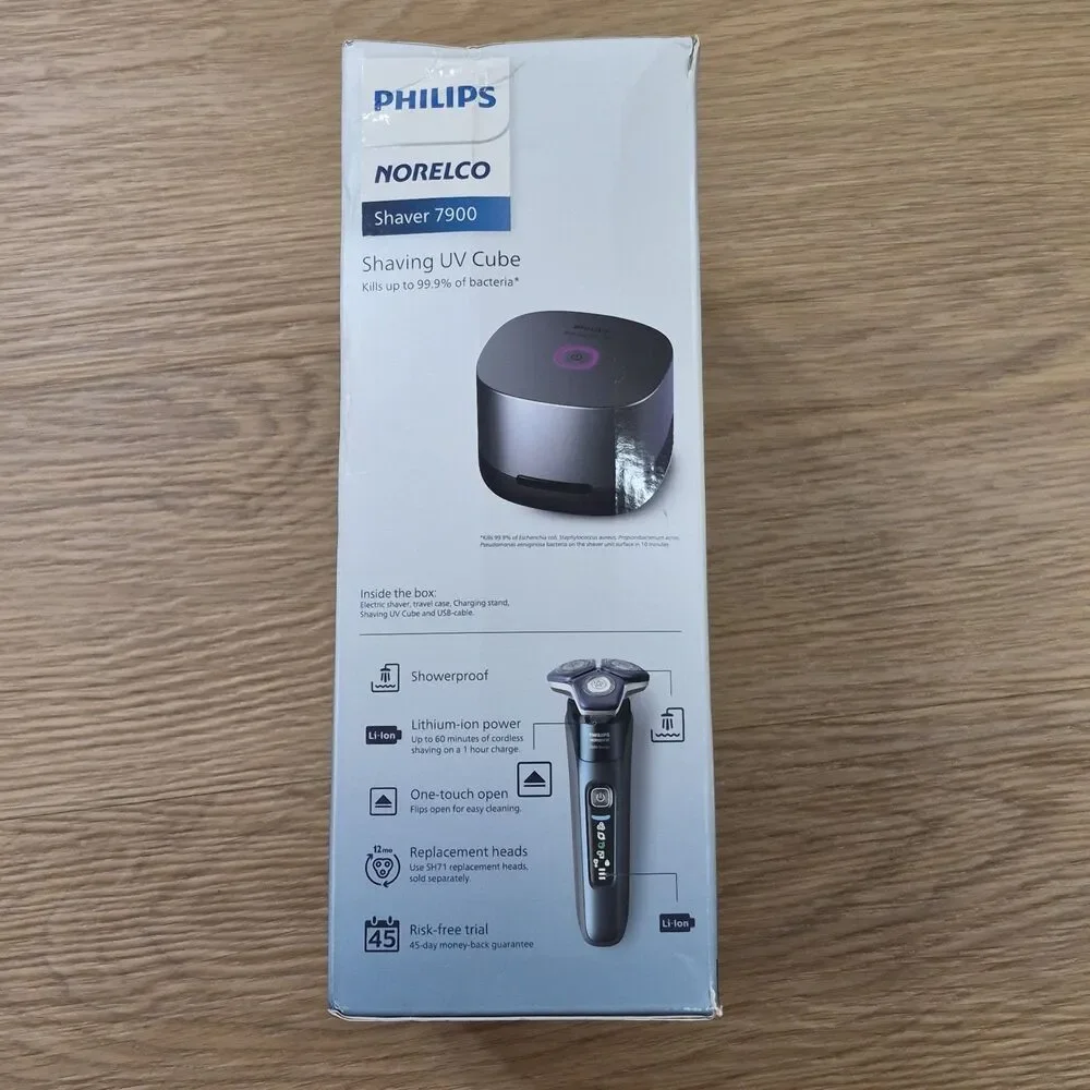 Philips Norelco S7889/91 Men's Shaver 7900 UV Cube Hair Trimmer New